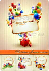 Christmas frame vector
