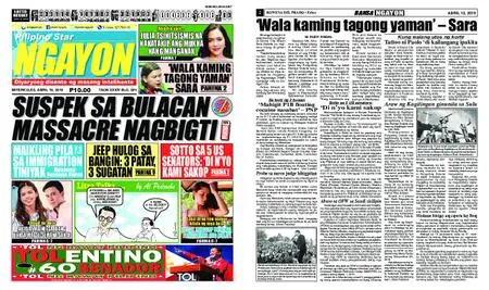 Pilipino Star Ngayon – Abril 10, 2019