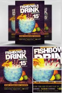 Flyer Template - Fish Bowl and Drink