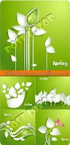 Abstract spring vector background set 2