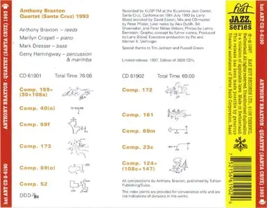 Anthony Braxton - Quartet (Santa Cruz) [2CD] (1993) {Hat Art CD2-6190}