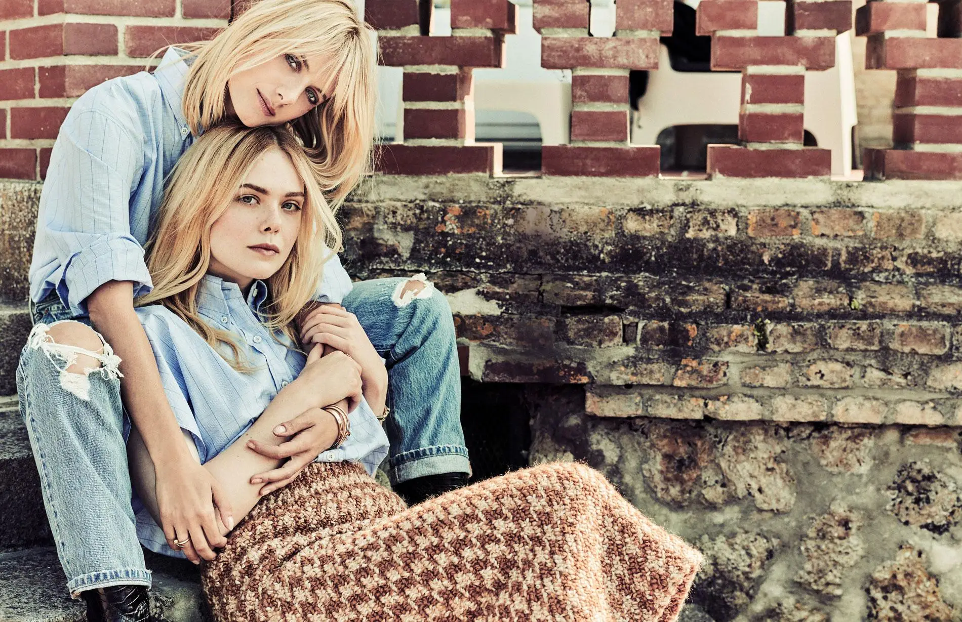 Elle Fanning and Melanie Laurent by Marcel Hartmann for Madame Figaro