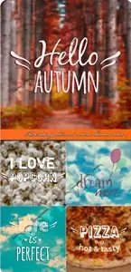 Advertising poster on various themes vector 3