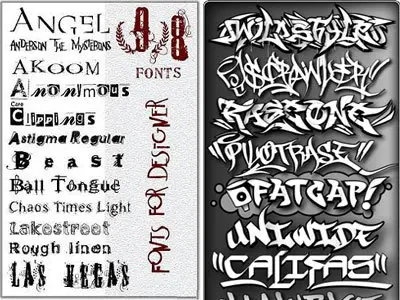 157 Graffiti Fonts + Distorted Fonts Pack