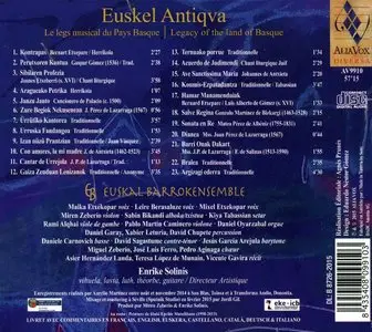Euskal Barrokensemble & Enrike Solinís - Euskel Antiqva: Legacy of the Land of Basque (2015) {Alia Vox AV9} (Jordi Savall rel.)