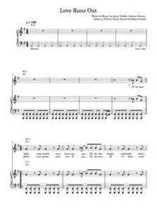 Love Runs Out - OneRepublic One Republic (Piano-Vocal-Guitar (Piano Accompaniment))