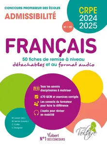 Collectif, "Français - CRPE 2024-2025 - 50 fiches de remise à niveau: Concours professeur des écoles"