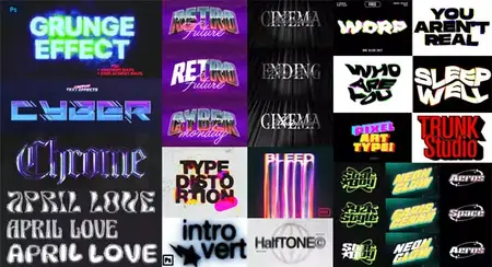 16 Editable Modern Text Effects Collection