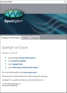 Spotlight on Oracle 11.0.0.21 (x86 / x64)