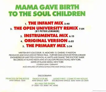 Queen Latifah featuring De La Soul - Mama Gave Birth To The Soul Children (Germany CD5) (1990) {BCM}