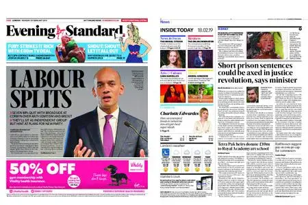 London Evening Standard – February 18, 2019