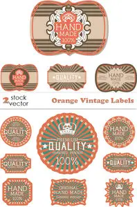 Vectors - Orange Vintage Labels
