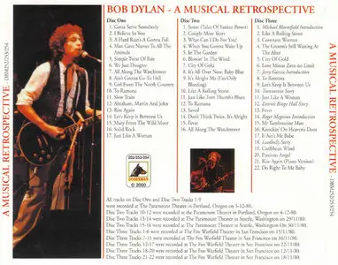 Bob Dylan - A Musical Retrospective (2000) [3CD] {Scorpio}