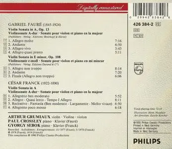 Arthur Grumiaux - Fauré, Franck: Violin Sonatas (1990)
