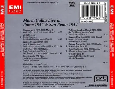 Maria Callas Live in Rome 1952 and San Remo 1954 (2002)