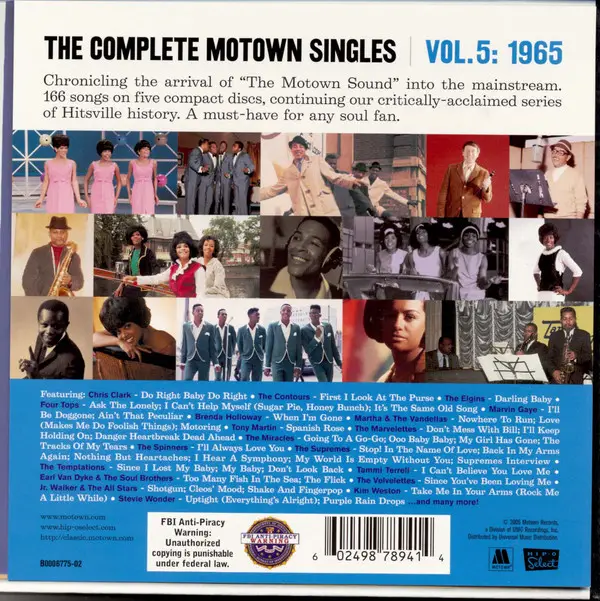 VA - The Complete Motown Singles Collection, Vol.5: 1965 [6CD Box Set ...