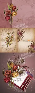 Dark romantic floral cards