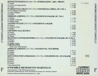 Ensemble Benedetto Marcello - Concerti: Dall'Abaco, Bonporti, Albinoni, Benedetto Marcello, Vivaldi, Pergolesi (1987)