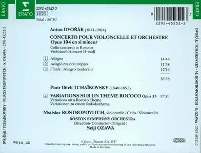 Mstislav Rostropovitch, Seiji Ozawa - Dvořák: Cello Concerto, Tchaikovsky: Variations on a Rococo Theme (1987) (Repost)