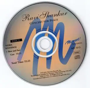 Ravi Shankar - Concert For Peace, Live At Royal Albert Hall, London (1993) {2CD Set, Moment Records MRCD1013 rel 1995}