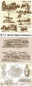 Vectors - Sketch Village Landscapes 2