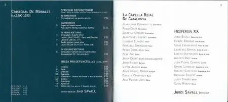 Jordi Savall - Cristobal De Morales (ca.1500-1553) - Officium Defunctorum & Missa Pro Defunctis (1992) {Astree-Naive ES 9926}