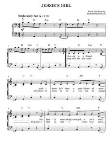 Jessie's Girl - Rick Springfield (Easy Piano)