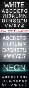 Vectors - White Neon Alphabets