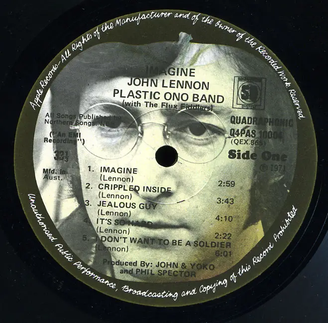 Imagine песня джона. Джон Леннон 1971. John Lennon imagine 1971. Альбом диск Джона Леннона. Lennon Plastic Ono Band.