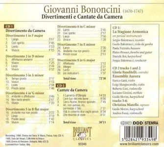 La Stagione Armonica, Ensemble Aurora - Giovanni Bononcini: Divertimenti e Cantate da Camera (2007)