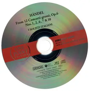 I Solisti Italiani: Handel - Concerti Grossi Op. 6, Nos. 1, 2, 6, 7, 10 (1989) [2010, Japan HQCD, COCQ-84756]