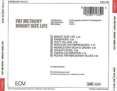 Pat Metheny - Bright Size Life (1976) {ECM 1073}