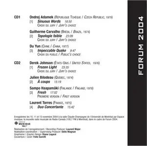 7th international forum for young composers (Adamekj, Carvalho, Du, Bilodeau, Haapamaki, Johnson, Torres)