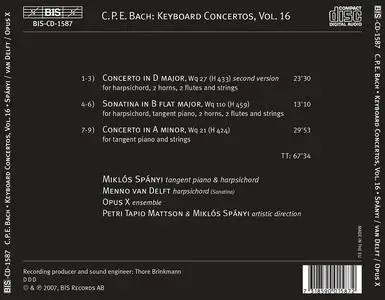 Miklós Spányi, Opus X Ensemble - Carl Philipp Emanuel Bach: The Complete Keyboard Concertos, Vol. 16 (2007)