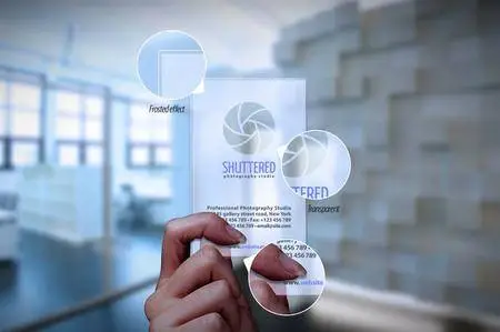 CreativeMarket - Transparent Business Card Mockup