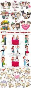 Vectors - Cartoon Love Couples Set