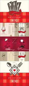 Vector Menu for Restaurant in Red Tone