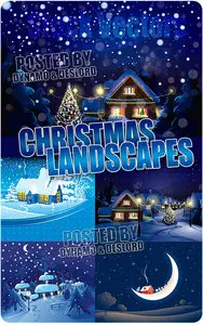 Christmas landscapes - Stock Vectors