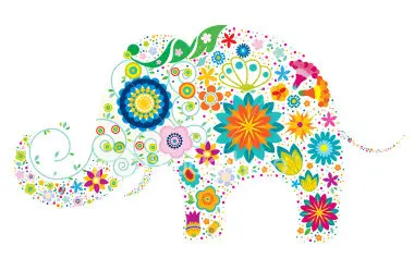 Vector elephant pattern 2
