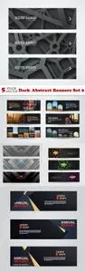 Vectors - Dark Abstract Banners Set 9