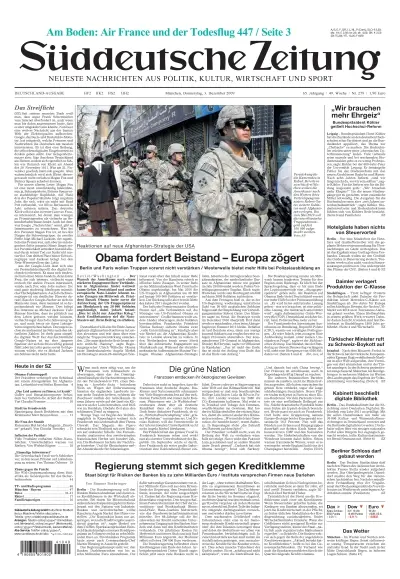 Sueddeutsche Zeitung vom 03.12.2009
