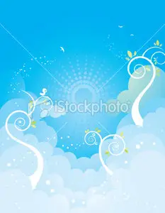 Vector blue sky background