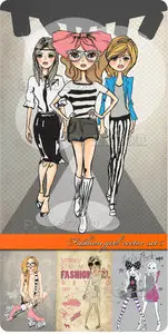 Fashion girl vector set 5