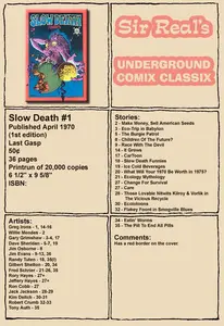 Slow Death 01 1st Edition 1970 Sir Real