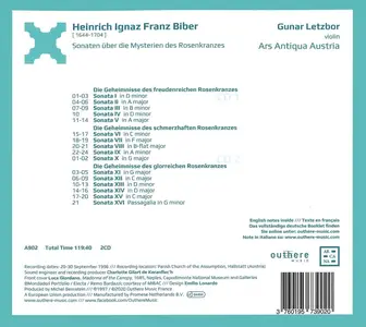 Gunar Letzbor, Ars Antiqua Austria - Heinrich Ignaz Franz Biber: Sonaten über die Mysterien des Rosenkranzes (2020)