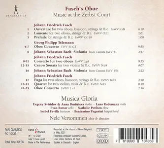 Nele Vertommen, Musica Gloria - Fasch's Oboe: Music at the Zerbst Court (2022)