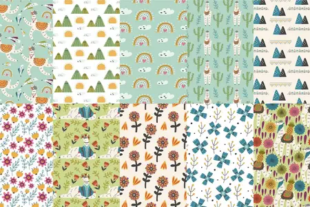 EE - Nature Llama Seamless Pattern B4GEYWB