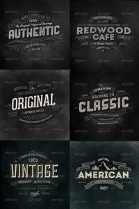 GraphicRiver - Retro Typographic Insignia and Badges Vol 2
