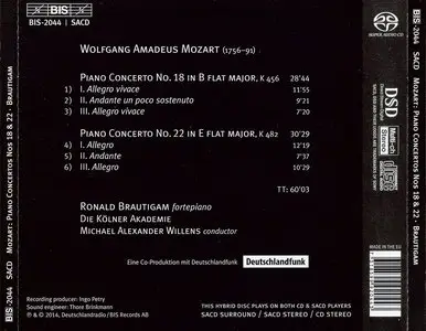 Ronald Brautigam, Die Kolner Akademie, Michael Alexander Willens - Mozart: Piano Concertos Nos. 18 & 22 (2014)