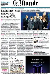 Le Monde et Supplément Economique du Mercredi 20 Juin 2012